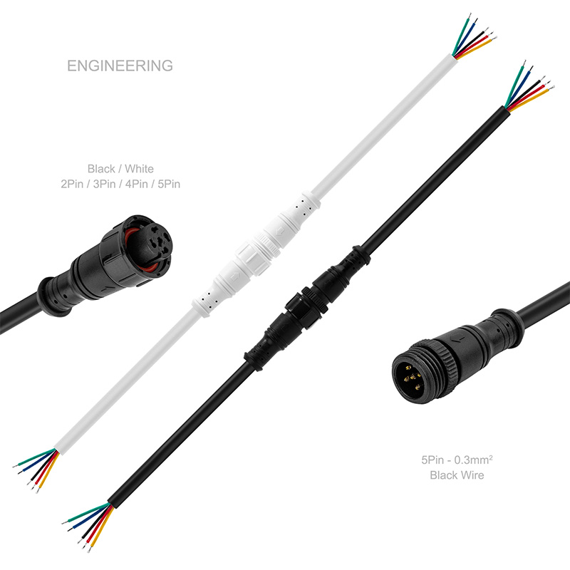 2/3/4/5 PIN Waterproof IP68 Male To Female Outdoor LED Strip Connector-5 Pairs Per Package 2/3/4/5 PIN Waterproof IP68 Male To Female Outdoor LED Strip Connector-5 Pairs Per Package
